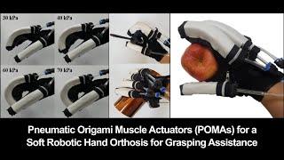 Pneumatic Origami Muscle Actuators (POMAs) for A Soft Robotic Hand Orthosis for Grasping Assistance