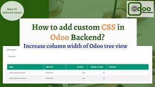 Increase column width Odoo tree view | Add custom CSS in Odoo backend | Odoo development