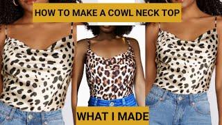 DIY EASY COWL NECK TOP TUTORIAL. Cutting and Stitching.