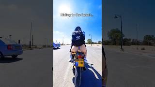 To the beach with backpack #moto #shortvideo #motoraido