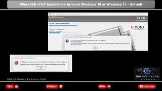 Xilinx ISE v14.7 Installation Error on Windows 10 or Windows 11 - Solved!