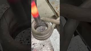 Hot bending treatment of steel#induction #heating #brazing #machine