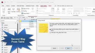 Three Ways to Fill Field LookUp & RelationShip in Microsoft Access database