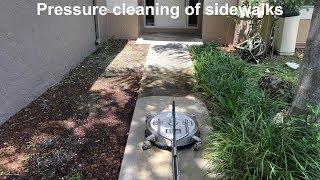 Pressure cleaning of sidewalks in Cooper City, Florida