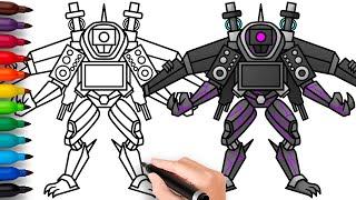 HOW TO DRAW TRI-TITAN | Skibidi Toilet - Easy Step by Step Drawing