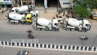Drone view of Roof concrete casting || Ready mix concrete #dronevideo