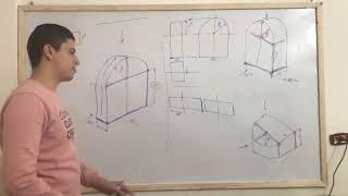 First angle projectionfor cylinders and curves part 2 | الاسقاط العمودى للاسطوانات الجزء الثانى