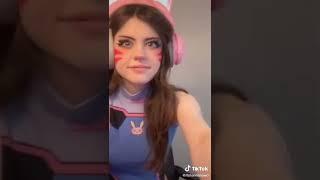 cute hannahowo dva cosplay  #tiktok #shorts #cosplay #diva #hot