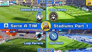 PES 2021  Update Serie A TIM Stadiums Pack ● Part 1 ● أحدث باك ملاعب الدورى الايطالى جزء 1 بيس 2021