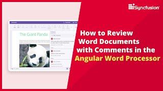 How to Review Word Documents with Comments in the Angular Word Processor