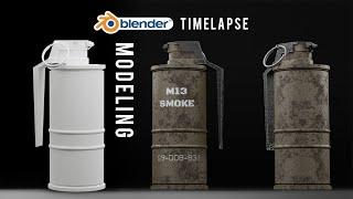 Smoke bomb  - Modeling (Blender Timelapse) | 3D Modeling Timelapse  | PUBG M13 Smoke Bomb Modeling