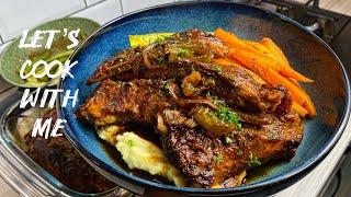 Let’s Cook With Me | Baked Ribs with creamy mashed potatoes, brown sugar herb carrots & steamed okra