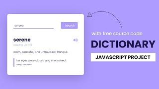 Dictionary App | HTML, CSS And Javascript | JS Project