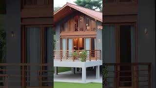 Rumah Kayu Modern Berdesain Tradisional yang Hangat#rumahkayu #desaintradisional #rumahpanggung