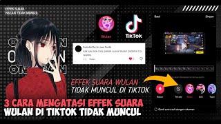 3 CARA MENGATASI EFFEK SUARA WULAN DI TIKTOK MUNCUL/TIDAK ADA