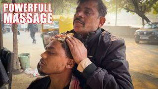 Best Head Massage for Anxiety Relief By in Indian Street Barber Dinesh | With 30 Years Experience