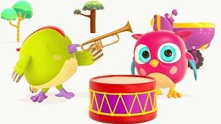 HOP HOP THE OWLMusical Instruments VIDEOS for KIDS