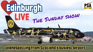 LIVE PLANE SPOTTING incl the Eurowings FanAirBus Aviation action and chat from Edinburgh airport