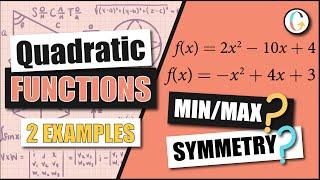 How to Find the Minimum/Maximum Value and Axis of Symmetry of a Quadratic: f(x) = −x2 + 4x + 3