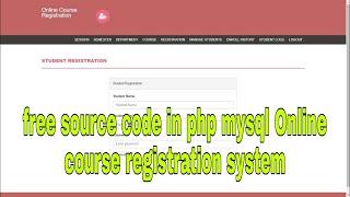 free source code in php mysql Online course registration system