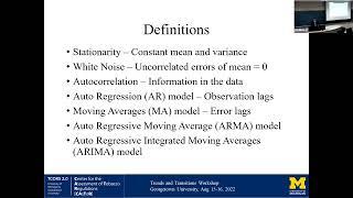 David Mendez, PhD: “Intro to trend analyses and time-series approaches for modeling” (conceptual)