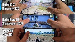 Dimensity 820 vs Snapdragon 720G vs Kirin 810 Speed test/Gaming comparison! PUBG/Antutu/Redmi 10X