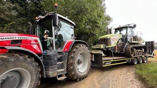 Big CLAAS tractor recovery with the new Bailey low loader