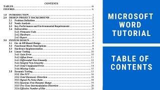 How to insert Table of Contents in Word (Step by Step) | Microsoft Word Tutorial: Table of content