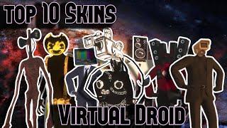 TOP 10 SKINS SKIBIDI TOILET  BENDY  INK VIRTUAL DROID 2  2023  VRM BOY SKINS  VRCHAT ANDROID 