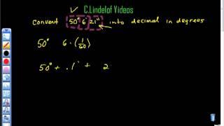 Converting Degrees Minutes and Seconds into Decimals as Degrees