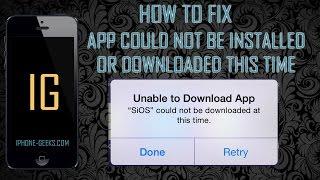 iPhone 7 - App could not be downloaded at this time