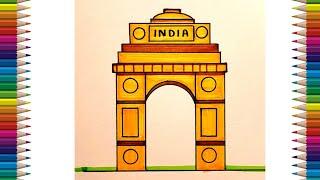 Easy and Simple India Gate Drawing | How to Draw India Gate easy steps