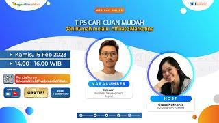 Webinar online Tips Cari Cuan Mudah dari Rumah melalui Affiliate Marketing