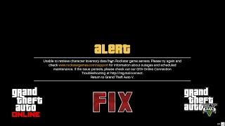 GTA 5 Online - Unable to retrieve character inventory data from Rockstar game servers (FIX)