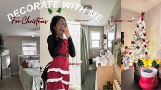 CHRISTMAS APARTMENT MAKEOVER Decorate with me, Deep cleaning + Apartment tour