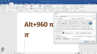 How to type Pi Symbol in Word