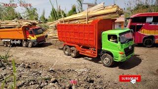 Mobil Truk Tronton Fuso 220 Muatan Kayu Dump Truck  Trinton Ud Quester, Isuzu Giga, Hino 500 Oleng