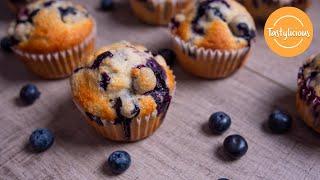 Tasty Homemade Blueberry Muffin Recipe | How To Make Delicious Blueberry Muffins At Home