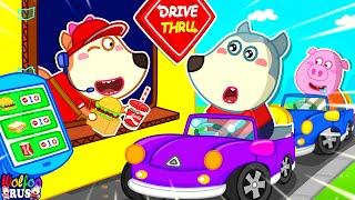 УХ ТЫ! Вулфу открыл закусочную McDonald's Happy Meal Drive Thru! | Wolfoo Russian