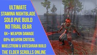 ESO Stamina Nightblade Solo PVE Build - Lost Depth - Vateshran & VMA Build