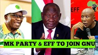 Cyril Ramaphosa Speaking On The GNU Future Plan | Jacob Zuma's MK Party & EFF To Join GNU