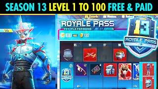 SEASON 13 ROYALE PASS REWARDS RP 1 TO 100 IS HERE !! | PUBG MOBILE SEASON 13