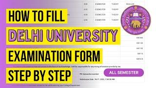 How To Fill DU Examination form 2023 || 1st, 3rd & 5th Semester || Step by Step procedure ||