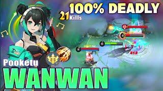 Wanwan 100% Deadly M WORLD Skin! Top Global Wanwan Gameplay by Pooketu - MLBB