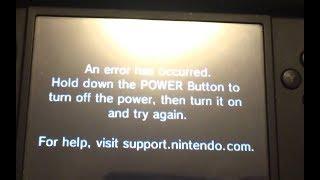 Nintendo 3DS How To Fix   Error Has Occured hold down power button and restart