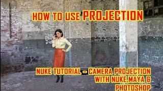 projection psd and maya in nuke pt2 | nuke tutorial | camera projection with nuke,maya & photoshop |