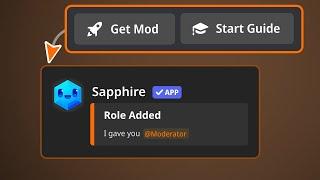 Give roles when someone clicks a button on a message | Sapphire Discord Bot 2024