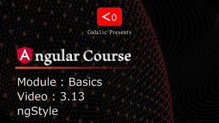 Angular Course | Video 3.13 | ngStyle - Built in Directives