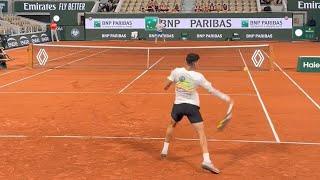 Carlos Alcaraz vs Luca Van Assche INTENSE Practice Match - Roland-Garros 2024