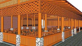 Desain Warung Makan Cantik Full Bambu || Elegan Artistik